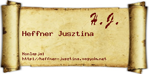 Heffner Jusztina névjegykártya